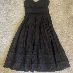 NSR Black Strapless Sweetheart A-Line Dress